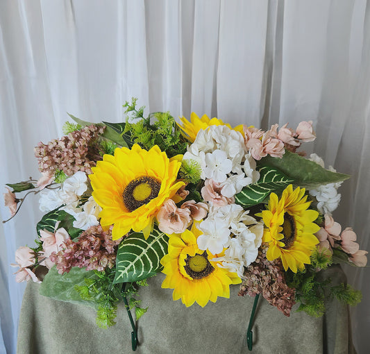 Sunshine Sunflower Headstone memorial Arrangement
